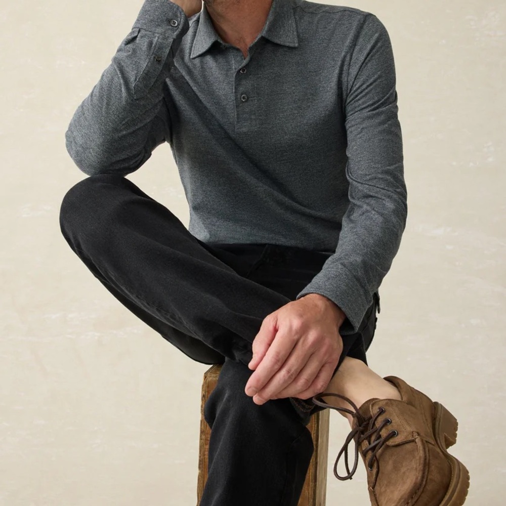 Faherty men’s long sleeve polo - Picture 4 of 5